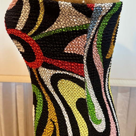 Emilio Pucci Multicolor Textured Stretchy Fabric , Fabulous Bodycone Strapless - Picture 6 of 16